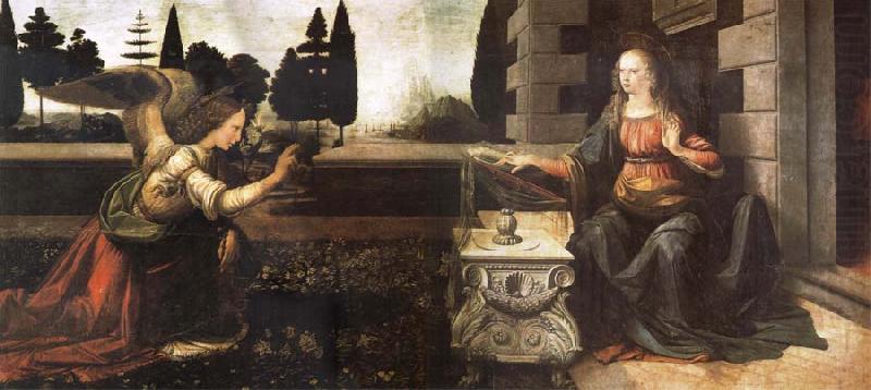 The Anunciacion, LEONARDO da Vinci